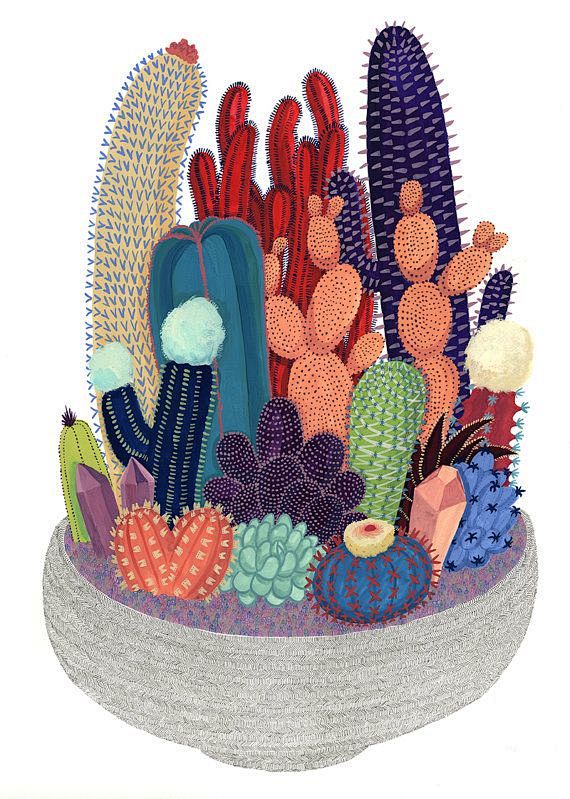Crystal Cactus Print