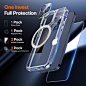 Amazon.com: TAURI 5 in 1 for iPhone 15 Pro Max Case Crystal Clear, [Not-Yellowing & Military Drop Defense] with 2X Screen Protector+2X Camera Lens Protector+1X Magnetic Ring, Slim Shockproof Phone Case 6.7 inch : Cell Phones & Accessories