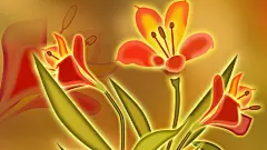 艳丽夺目的彩绘鲜花宽屏桌面壁纸桌面壁纸3