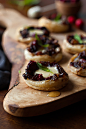 Caramelized Onion Cranberry Swiss Tartlets | thekitchenmccabe.com