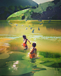 G.E.M. - By the Water, Donglu Yu : G.E.M. is a series of paintings that depict the sweet bits from my kids' life.
Follow me on Instagram for more updates! @donglulittlefish