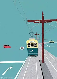 插画｜扁平 和风 : 　　武政 諒 Ryo Takemasa毕业于 武蔵野美術学園，从2010年开始自由插画师生涯。 　　他的作品主要用于书籍杂志的封面，以风景、动物、美食为主。针对不同的期刊，有着不同系列的特点。偏于扁平化的画风，有着日式折