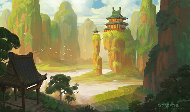 风格化中国场景概念, Gadez Lin