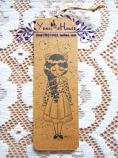 创意立体手绘萌系动物森女复古麻绳牛皮纸书签之小熊-淘宝网 #小清新#