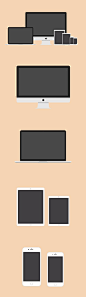 Flat Apple Devices Mockups: 