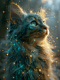 Midjourney｜鎏金化猫咪闪闪发亮✨