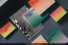 名片卡片明星片邀请函铝箔包装袋设计作品贴图ps样机素材展示效果
