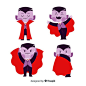其中包括图片：Premium Vector | Cute dracula vampire with red cape