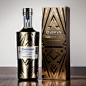 00158-780030793-a bottle of eauvin gin next to a box of packaging on a table top with a white background, Enguerrand Quarton, finely detailed fe