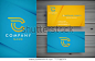 C letter logo design with corporate business card template.