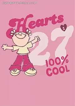 粉红色女孩卡通图AI矢量文件100%|AI矢量文件|COOL|插画|插图|儿童画|粉红色|卡通人物|卡通人物图片|卡通图|酷|漫画人物|女孩|人物素材|人物图片|矢量人物|心