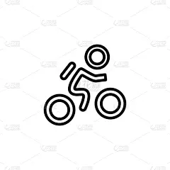 骑自行车,计算机图标,简单,平坦的,品牌名称,白色,脚踏车,专业人员,休闲