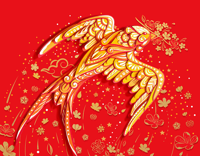 Cocacola可口可乐喜庆创意燕子插画...