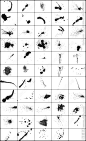 水墨笔刷大合集之墨点墨渍墨迹笔刷大图 点击还原