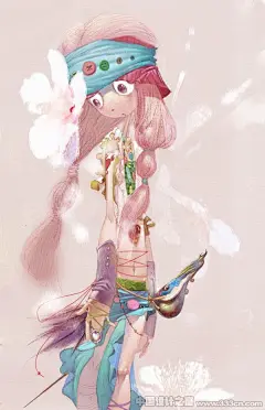 国内超可爱的漂亮美眉插画 #采集大赛#