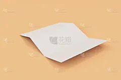 空白白色三折宣传册模型在橙色的背景