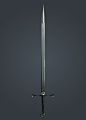 The Sword of Aragorn - Andúril (High Poly), Maxim Skidanov : High poly 3d model of Aragorn's sword. Sword of Aragorn from The Lord of the Rings. 
Made according to the course from the XYZ school.