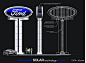 Ford Pylon Solar off Grid power. : Ford Pylon Solar Power Illumination.  Ford logo by Ford Motor Co.  All other Solar Design, Pylon Sign Design, Engineering & Illustration by Wm. Leavitt. 