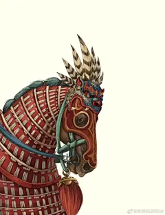 《北宋大驾卤簿图》札甲图，这套札甲基本沿袭了唐代札甲风格，马甲较为特别，似乎是整块皮甲札成
