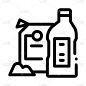 排水清洗剂图标矢量轮廓插图