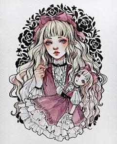 动漫风~水彩人物~ 
ins : margaretmoralesart  via @小清新水彩插画 ​​​​