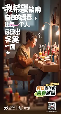微博#节日海报##五一劳动节##美妆行业##运营设计#采集@大鹏c