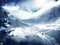 Desktopography Moon landscapes mountains snow wallpaper (#622904) / Wallbase.cc