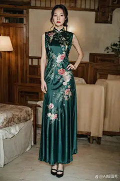 民国怀旧简约风格国风旗袍 ...@AI绘画秀的动态
