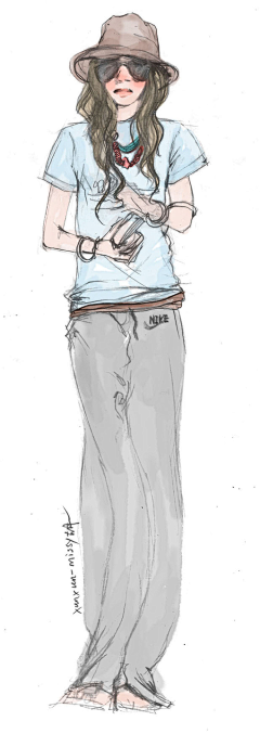 夜月光水岸采集到画   彩铅 ，制服