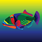 五彩斑斓的鱼图形创意设计-UI设计网uisheji.com -