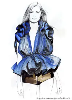 设计师手稿：法国插画师Caroline?Andrieu时装画手稿_插画_新浪轻博客@北坤人素材