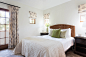 Bedroom - mid-sized transitional master carpeted and beige floor bedroom idea in Los Angeles with white walls