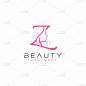 letter z beauty face logo design icon