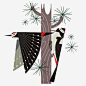 卡通啄木鸟高清素材 啄木鸟 害虫 树干 树木 免抠png 设计图片 免费下载