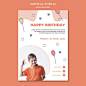 Happy birthday poster template Free Psd
