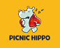 PicnicHippo标志 河马 卡通形象 动物 游戏 步行 唱歌 音乐 商标设计  图标 图形 标志 logo 国外 外国 国内 品牌 设计 创意 欣赏