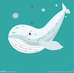 手绘卡通鲸鱼psd分层图片