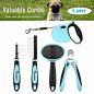 : Amazon.com: Pawaboo Pet Grooming Tools Kit, 5 Pieces Professional Dog Grooming Kit Comb Suit Pin Comb, Nail Clipper, Slicker Brush, Dematting Comb and Retractable Dog Leash for Pet Dogs Puppies, Light Blue
