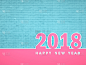2018,新年前夕,18岁到19岁,粉色,新的,水平画幅,形状,历日,绘画插图,符号