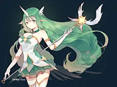 英雄联盟 众星之子索拉卡 同人图 插画 壁纸 | 星之守护者 索拉卡 | 半次元-第一中文COS绘画小说社区
