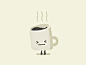 Tuesday morning's coffee is just too darn HOT.  Part of my sticker pack Moody Foodies:  https://www.behance.net/gallery/43627687/Moody-Foodies-for-StickerPlace