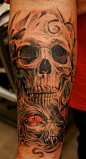 Realism Skull Tattoo by Dmitriy Samohin | Tattoo No. 139