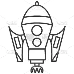 分离着色,标志,计算机图标,火箭,白色,新创企业,轮廓,太空船,幻想,概念