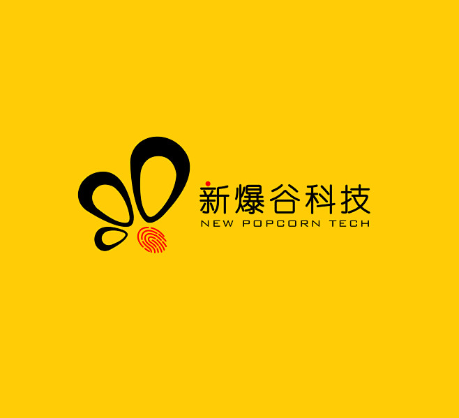 新爆谷科技有限公司logo：蝴蝶图形简化...