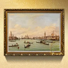 威尼斯风景油画手绘欧式别墅客厅有框画家居壁画酒店办公室挂画横-淘宝网