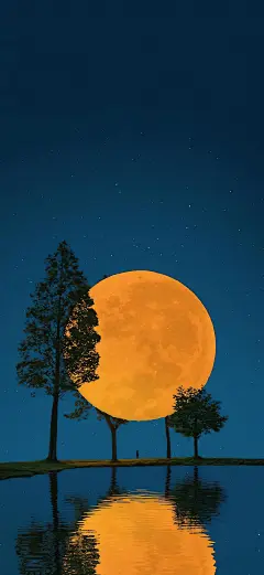 【哲风壁纸】倒影-夜色-手机壁纸