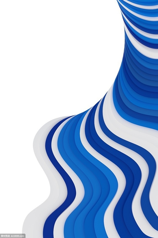 高清抽象3D波浪条纹蓝白背景jpg素材