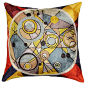 Kandinsky Cushion Cover Circles in a Circle II Red Blue Hand-embroidered 18"x18 contemporary-decorative-pillows