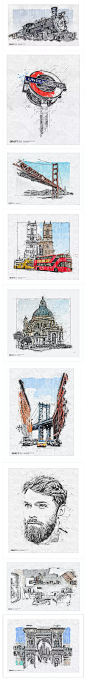 草图生成器-Draftum-Photoshop动动作插件（ABR,ATN,PAT,PDF