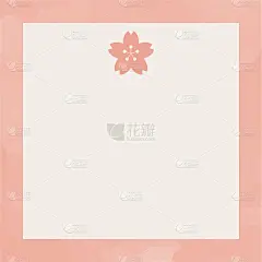 这是一个有樱花图案的方形框架插图。